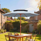104'' x 104'' Patio Umbrella with Crank and Double Top, Light Grey