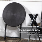 23.6" Folding Outdoor Coffee Table with HDPE Top, Dark Grey