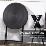 23.6" Folding Outdoor Coffee Table with HDPE Top, Dark Grey