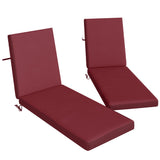 2pc Patio Chair Cushion Set with Ties for Indoor or Outdoor, Wine Red
