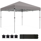 10' x 10' Pop Up Canopy Tent with Sidewalls and Roller Bag, Light Grey