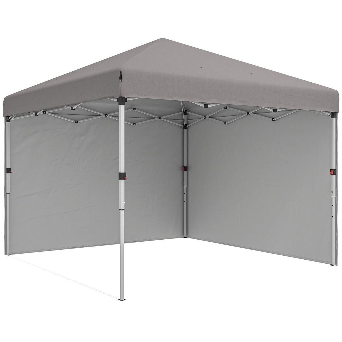 10' x 10' Pop Up Canopy Tent with Sidewalls and Roller Bag, Light Grey