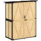 Wood Outdoor Storage Cabinet with 2 Shelves, Natural