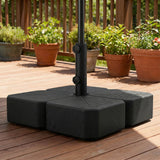 Square Patio Umbrella Base with Wheels, Black