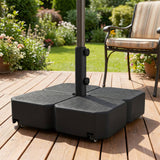 Square Patio Umbrella Base with Wheels, Black