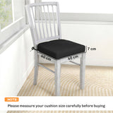 Set of 2 Outdoor Chair Seat Cushions, 40 x 40 cm, Black
