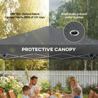 9.8' x 9.8' Pop-Up Canopy with Carrying Bag, Stakes and Ropes, Dark Grey