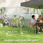 9.8' x 9.8' Pop-Up Canopy with Carrying Bag, Stakes and Ropes, Dark Grey