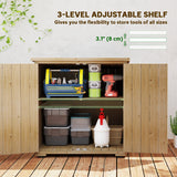 Wood Garden Shed with Adjustable Shelf and Double Doors