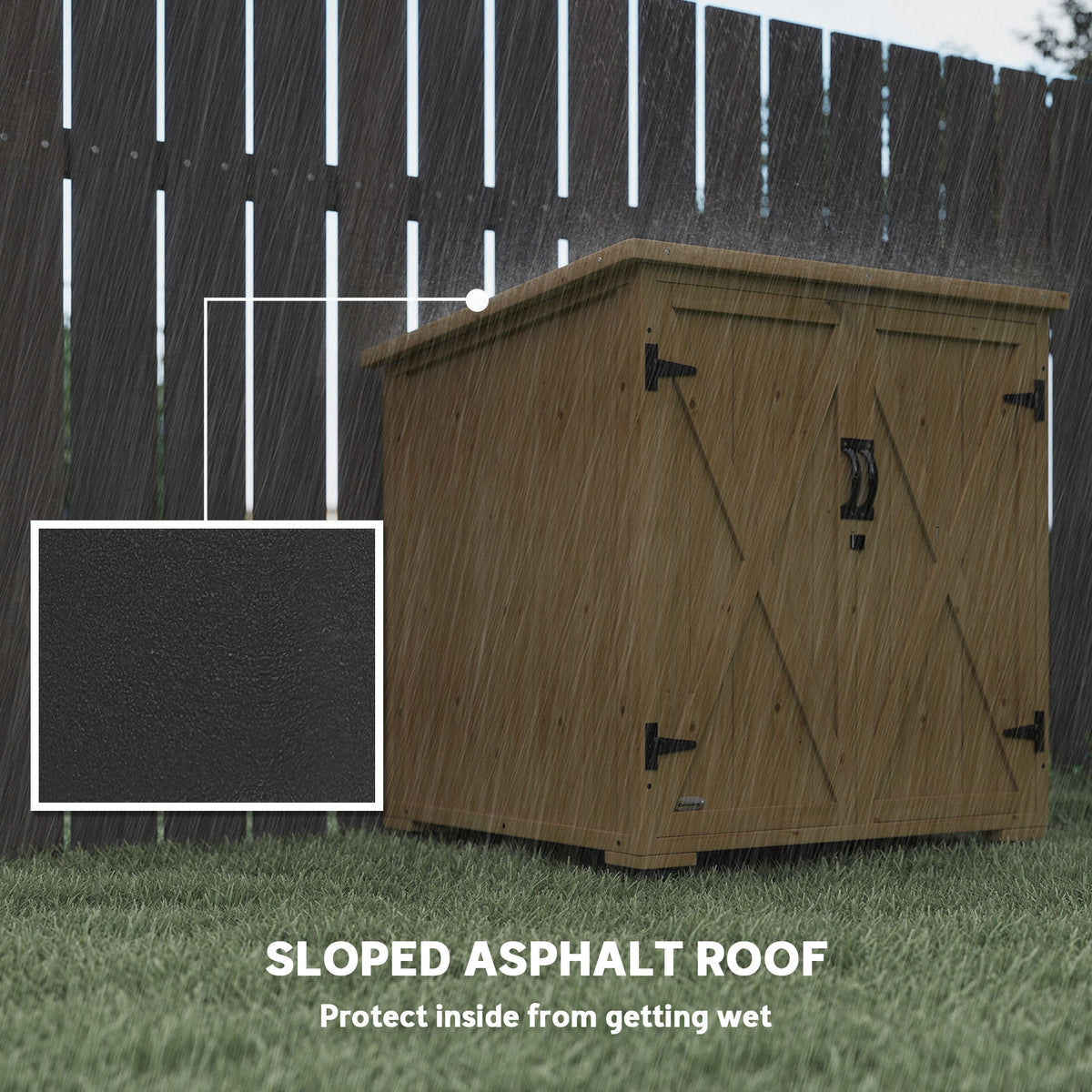 Wood Garden Shed with Adjustable Shelf and Double Doors