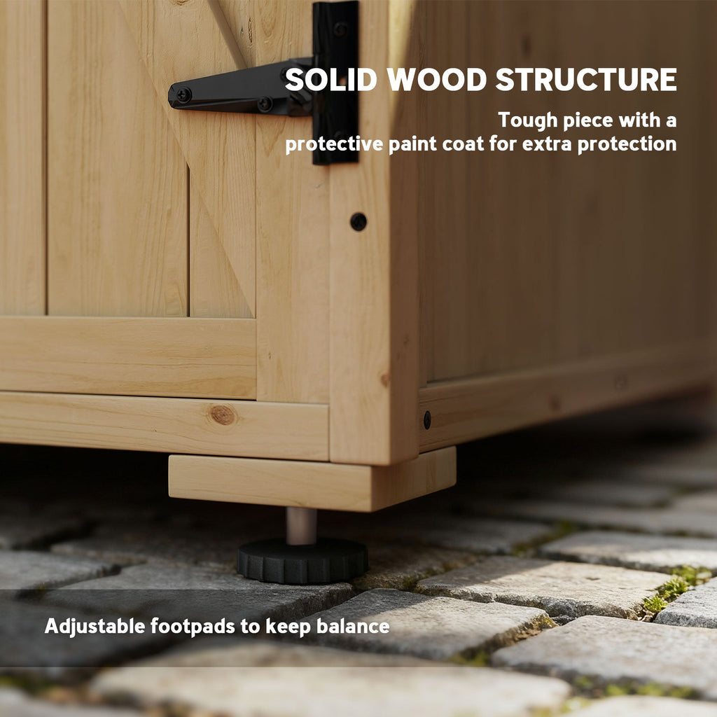 Wood Garden Shed with Adjustable Shelf and Double Doors