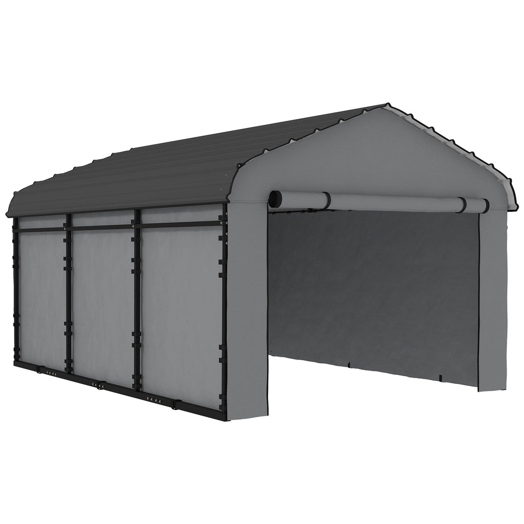Onward 10' x 15' Heavy Duty Metal Carport with Galvanized Roof & Removable Sidewalls