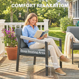 4 Seater Aluminium Garden Furniture Set with Loveseat, Black