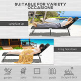 2pcs Adjustable Outdoor Lounge Chairs with Face Hole, Black