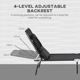 2pcs Adjustable Outdoor Lounge Chairs with Face Hole, Black
