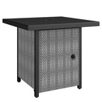 11.7 KW Propane Gas Fire Pit Table with Wind Guard and Lid, Black