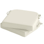 Set of 2 Outdoor Chair Seat Cushions, 40 x 40 cm, Cream White
