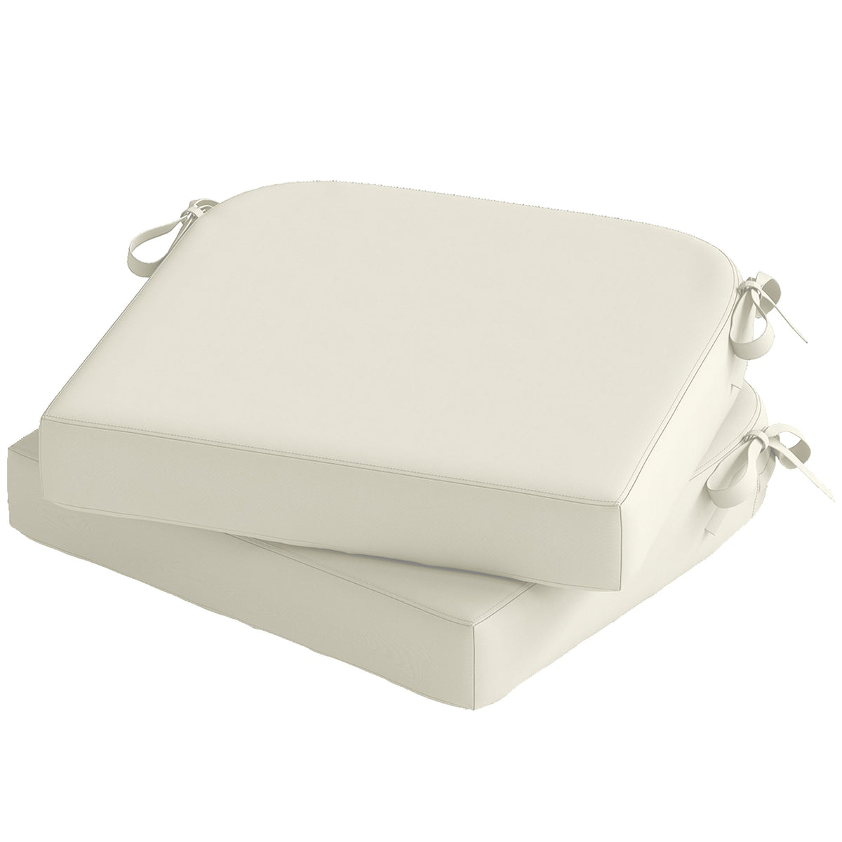 Set of 2 Outdoor Chair Seat Cushions, 40 x 40 cm, Cream White