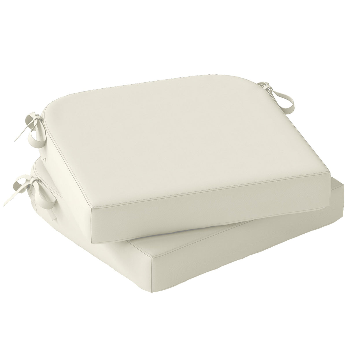 Set of 2 Outdoor Chair Seat Cushions, 40 x 40 cm, Cream White