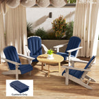 4-Piece Adirondack Chair Cushion Set with Ties, Navy Blue