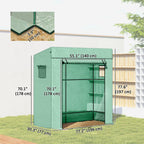 77.2" x 30.3" x 77.6" Lean-to Tomato Greenhouse, Green