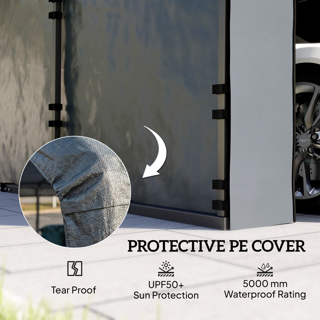 Carport Sidewall Panels Set of 4 for 10' x 15' Carports in Dark Gray