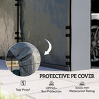 Carport Sidewalls with Roll-Up Door for 10' x 15' Structure, UPF50+ Waterproof PE Tarp, Dark Grey