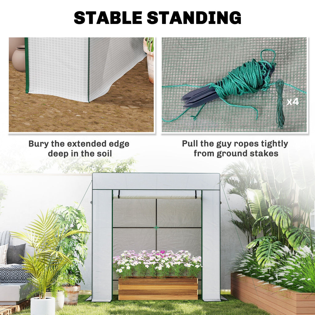 77.2" x 30.3" x 77.6" Lean-to Tomato Greenhouse, White