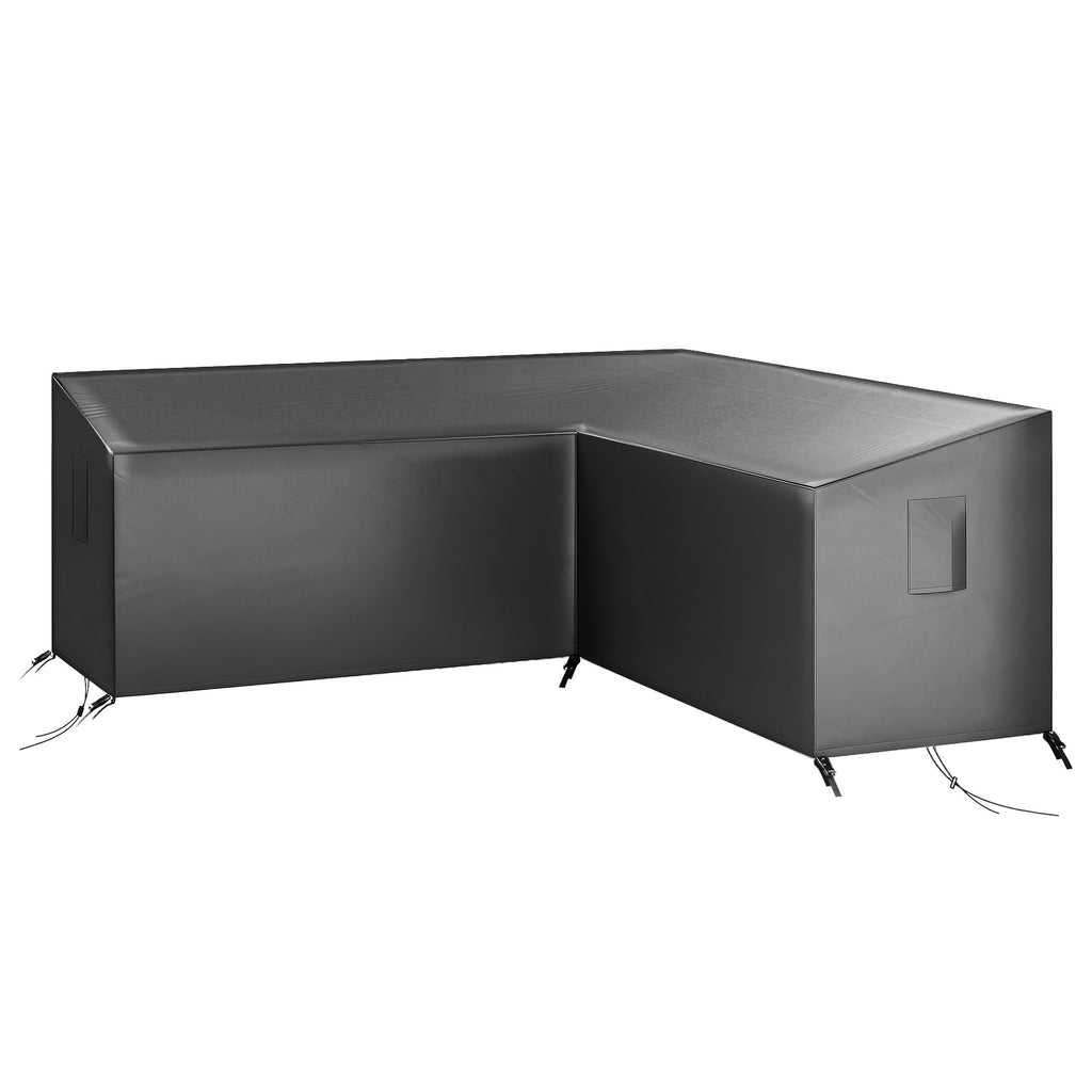 V-Shaped Garden Furniture Cover with Air Vent, 216 x 216 cm, Black
