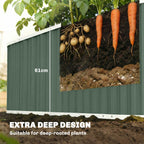 7' x 2' x 2' Galvanized Raised Garden Bed with Gloves, Light Green