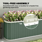 7' x 2' x 2' Galvanized Raised Garden Bed with Gloves, Light Green