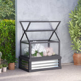 35.5" x 22.5" x 38.25" Raised Garden Bed Greenhouse, Gray