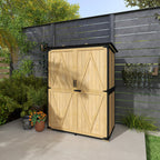 Wood Outdoor Storage Cabinet with 2 Shelves, Natural