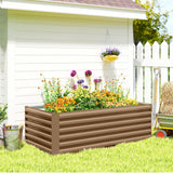 6' x 3' x 2' Galvanized Raised Garden Bed for Vegetables, Brown