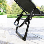 2-Piece Folding Chaise Lounge Set for Poolside or Beach, Black