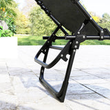 2-Piece Folding Chaise Lounge Set for Poolside or Beach, Black