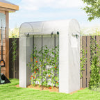6' x 2' x 6.6' Mini Greenhouse with Roll-up Door, White