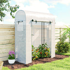 6' x 2' x 6.6' Mini Greenhouse with Roll-up Door, White