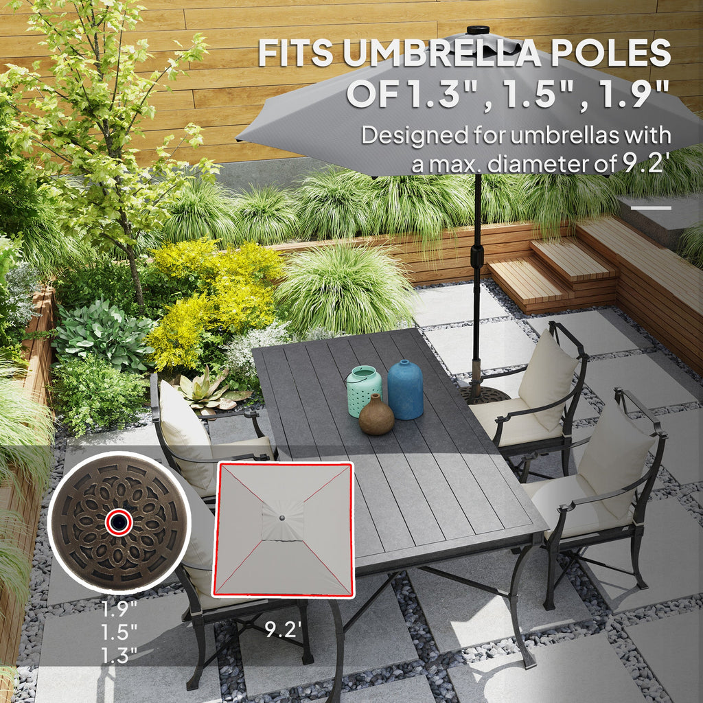 46 lbs Patio Umbrella Base with Wheels, Bronze