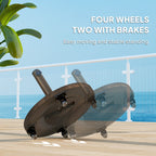46 lbs Patio Umbrella Base with Wheels, Bronze