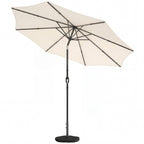 2.7 m Garden Parasol with Cross Base, Sandbag and Tilt, Cream White