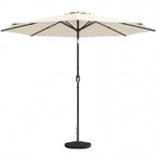 2.7 m Garden Parasol with Cross Base, Sandbag and Tilt, Cream White