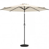 2.7 m Garden Parasol with Cross Base, Sandbag and Tilt, Cream White
