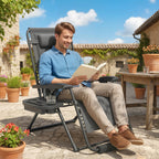 Zero Gravity Lounger Chair with Cup Holder, 400 LBS Capacity, Dark Grey