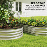 2pcs 5 x 3 x 1 ft Galvanized Raised Garden Beds, Silver