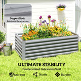 6' x 3' x 2' Galvanized Raised Garden Bed for Vegetables, Light Grey