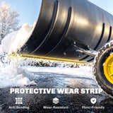 Snow Pusher with Wheels, 5-Level Handle & 7-Angle Blade, 29" x 18" Yellow