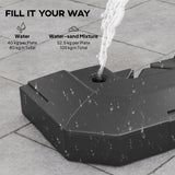 2-Piece Cantilever Umbrella Base Weight Set, 231 lb, Black