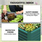 6' x 3' x 2' Galvanized Raised Garden Bed for Vegetables, Dark Green