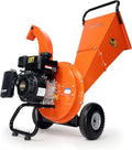 Gas Powered Wood Chipper Shredder Mulcher - 7HP 212cc, 3 Inch Max Capacity, 20:1 Reduction